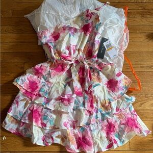 preppy floral ruffle dress NWT